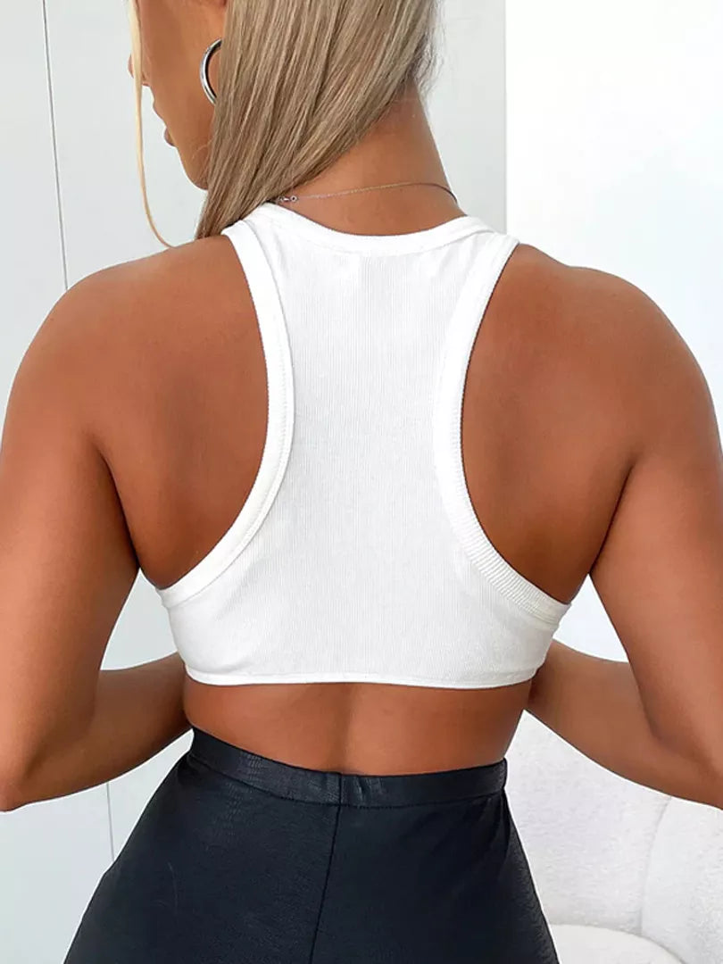 Gym Sexy Ribbed Cropped Tank