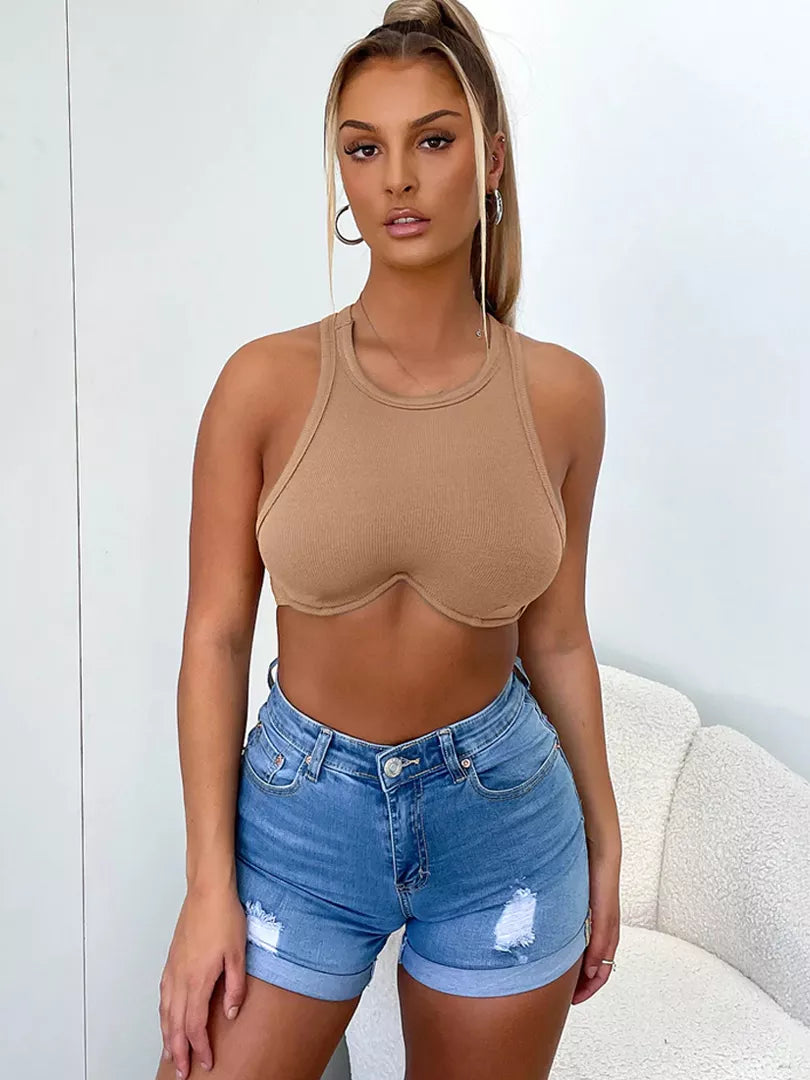 Gym Sexy Ribbed Cropped Tank