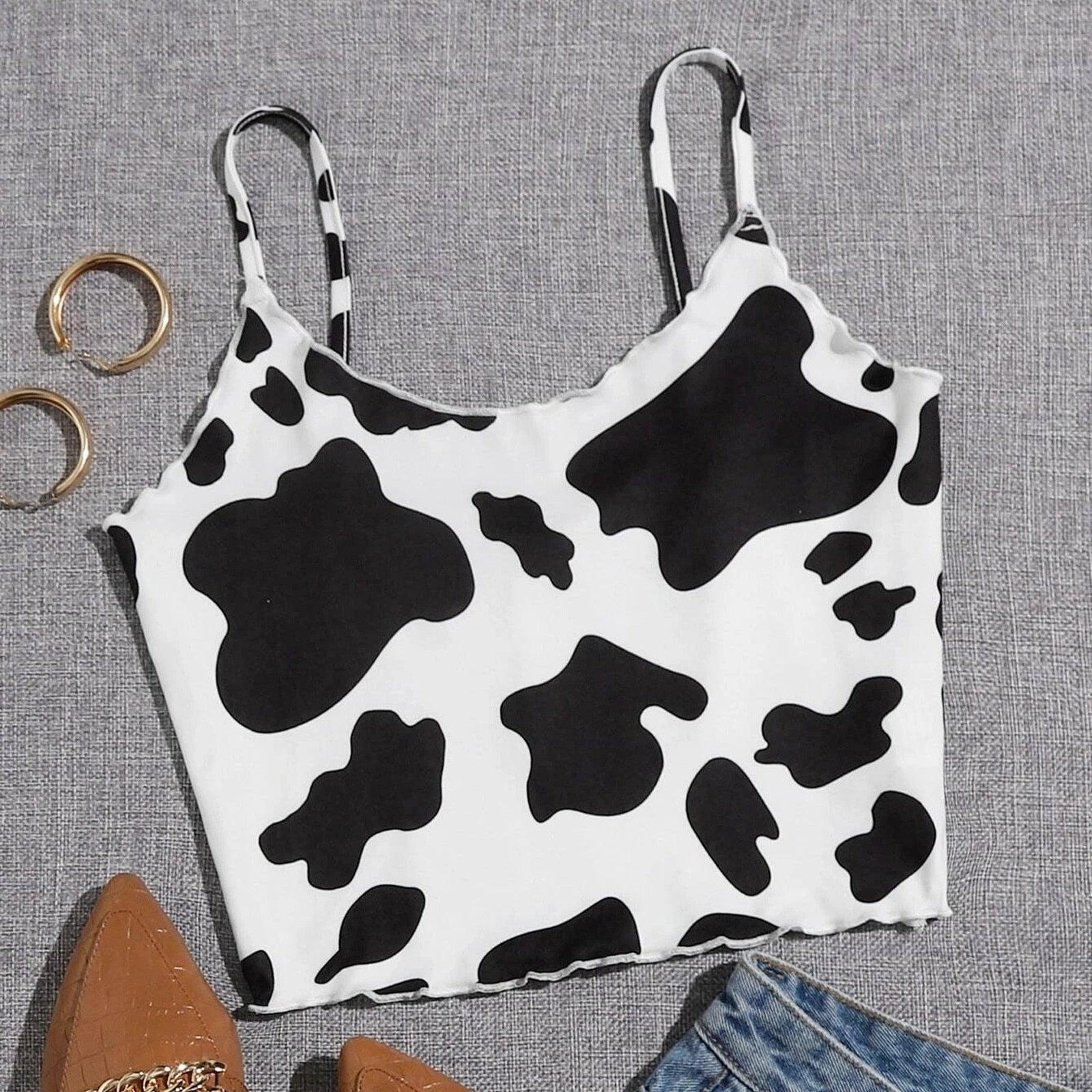 Sexy Milk Cow Print Crop Top - Mint Leafe Boutique 