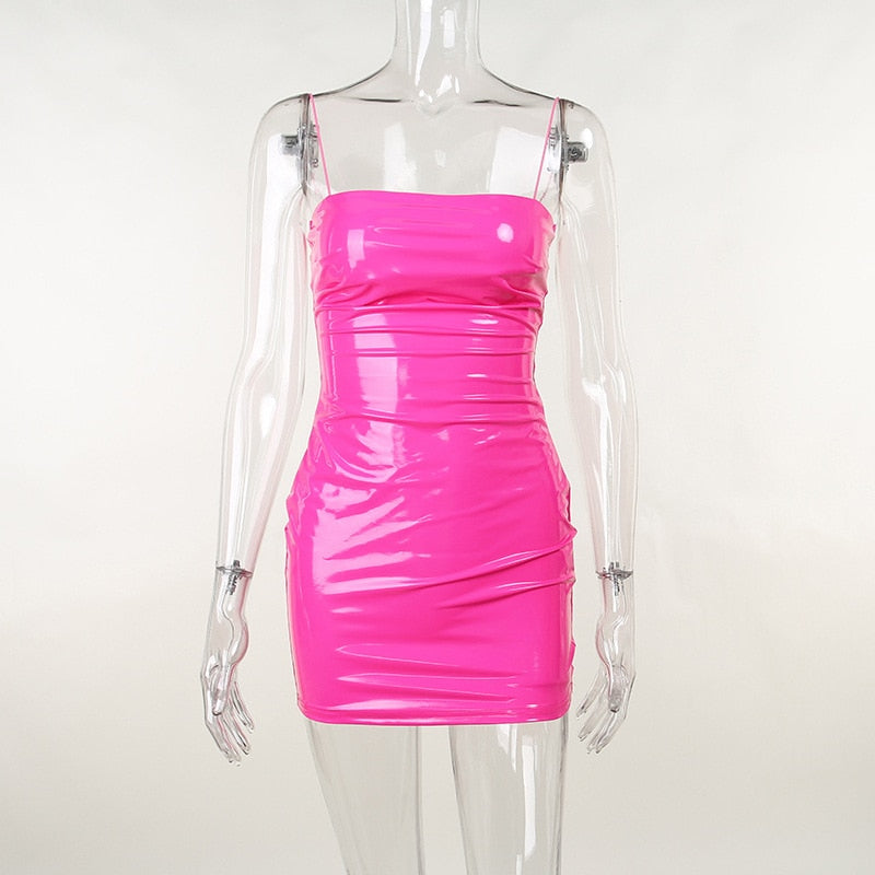 "Get it up" Super Tight Faux Leather Dress