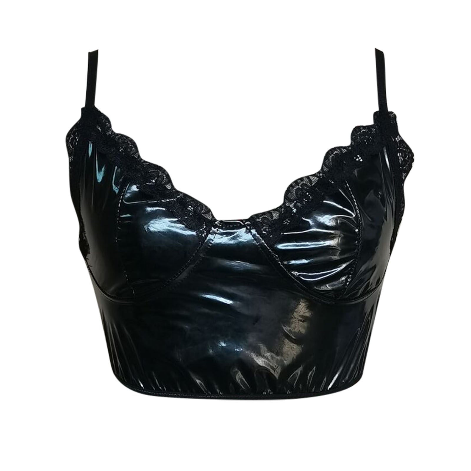 Sexy Faux Leather Crop Top