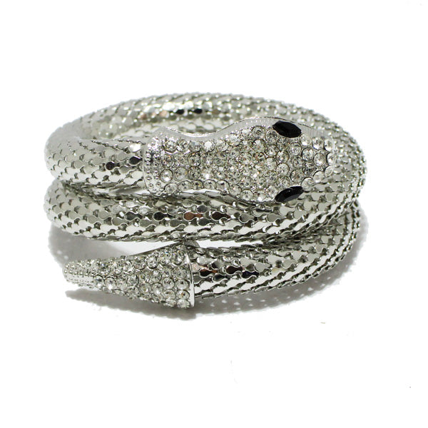 Rhinestone Accent Snake Wrap Bracelet