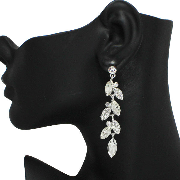 Silver Marquise Accent Rhinestone Dangle Earring