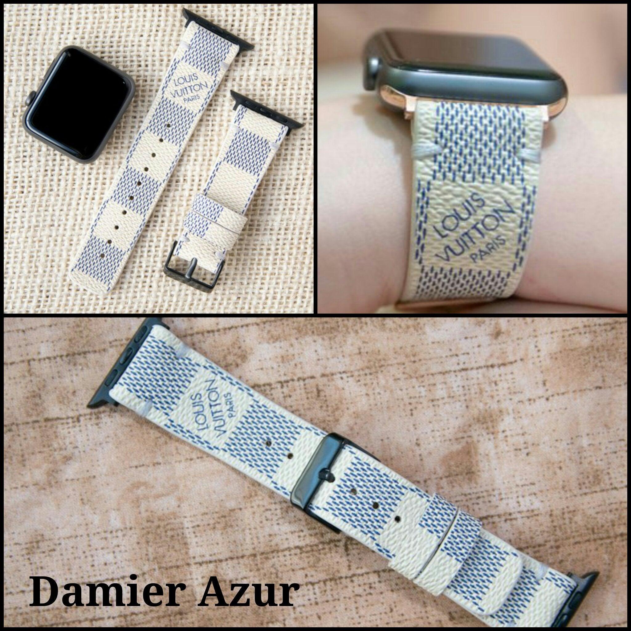 Louis Vuitton Damier Azur watch band for 38mm or 42mm apple watch