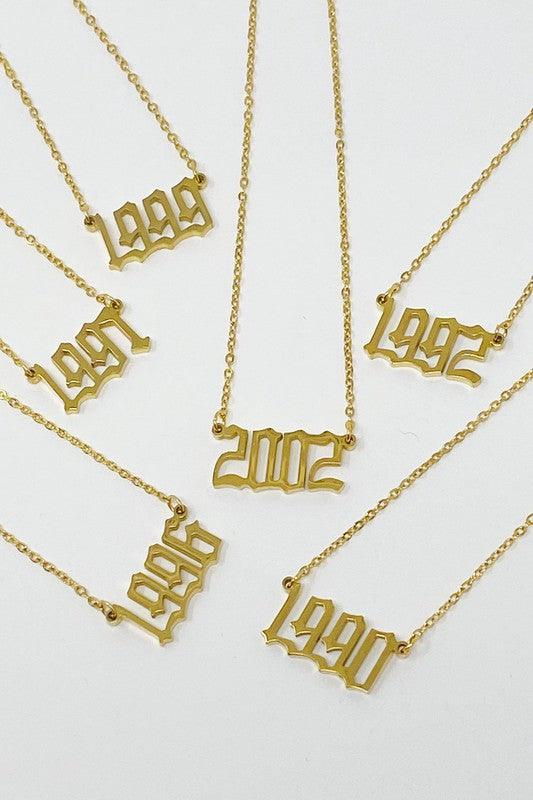 Birth Year Necklace - Mint Leafe Boutique 