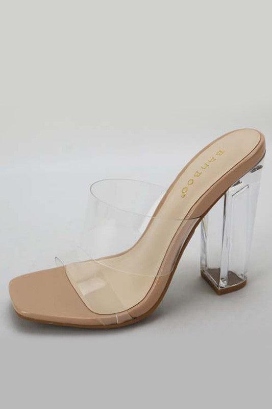 "Kena" Slide In Clear Heel - Mint Leafe Boutique 