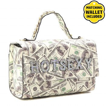 "HOTSEXY" Fashion Money Handbag With Matching Wallet