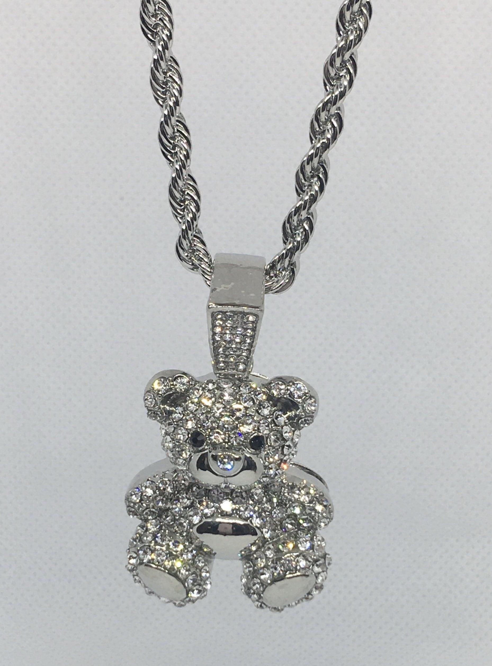"The Bear" Bling Necklace - Mint Leafe Boutique 