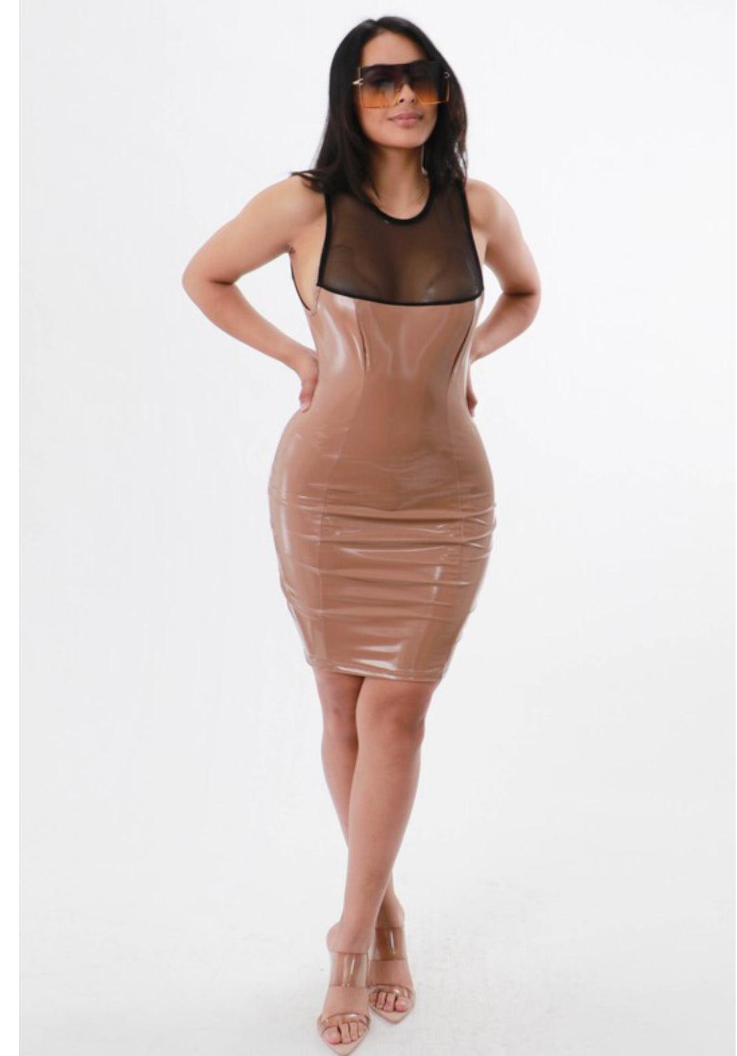 "At no cost" Latex Dress - Mint Leafe Boutique 