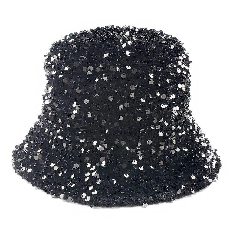 Gemma Sequin Designer Style Bucket hat in Black - Mint Leafe Boutique 