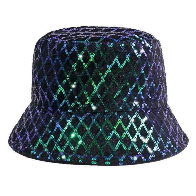 Jerrica Sequin Designer Style Bucket hat in Green Iridescent - Mint Leafe Boutique 