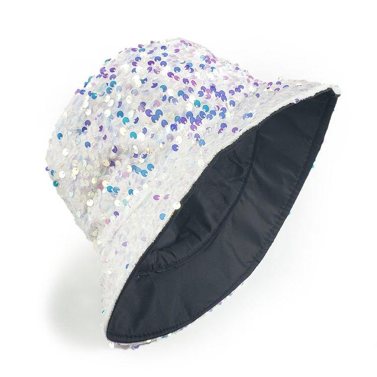 Gemma Sequin Designer Style Bucket hat in White - Mint Leafe Boutique 