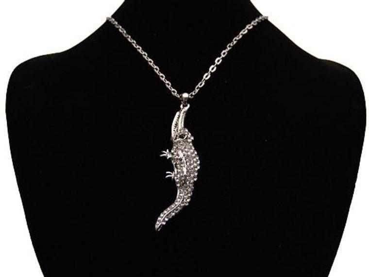 Ice Crocodile Alligator Lizard Monster Pendant Necklace - Mint Leafe Boutique 