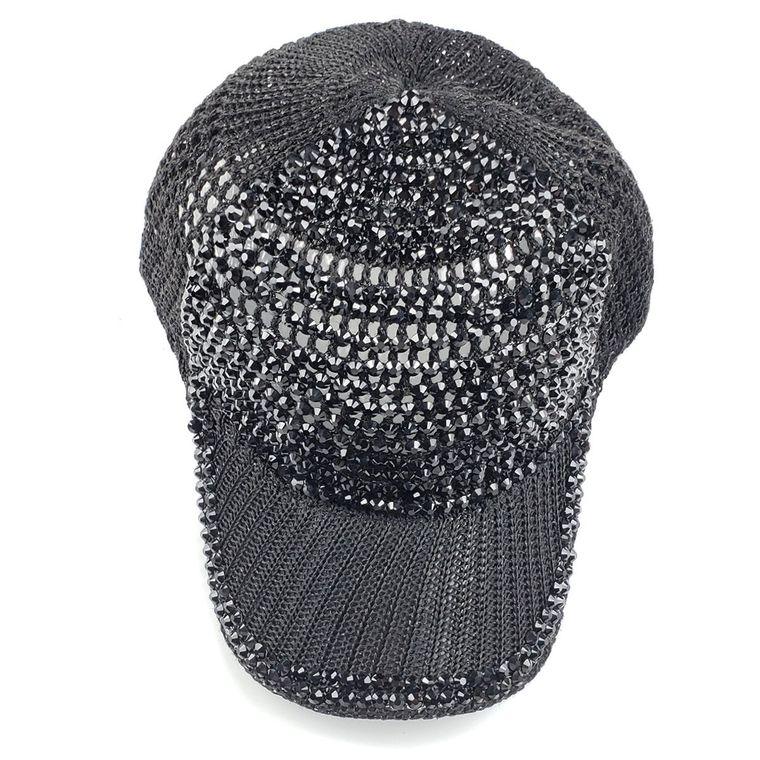 Scarlet Rhinestone Hat in Black - Mint Leafe Boutique 