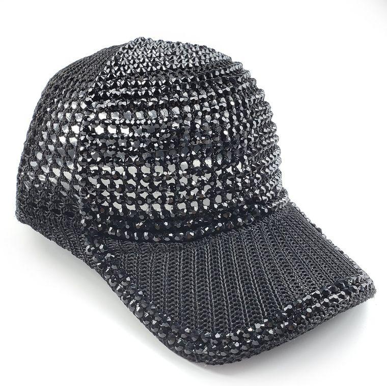 Scarlet Rhinestone Hat in Black - Mint Leafe Boutique 