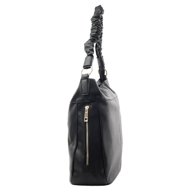 Black Hobo Faux Leather Bag