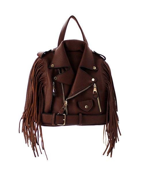 Fashion Leather Jacket Handbag - Mint Leafe Boutique 