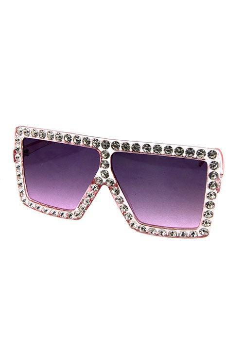 Shaunie Oversize Rhinestone Sunglasses - Mint Leafe Boutique 