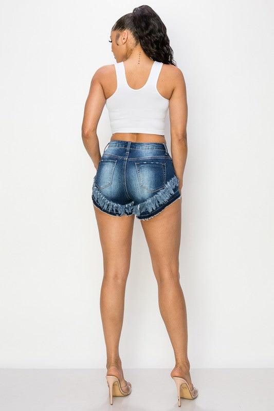 "Double it up" Denim Shorts - Mint Leafe Boutique 