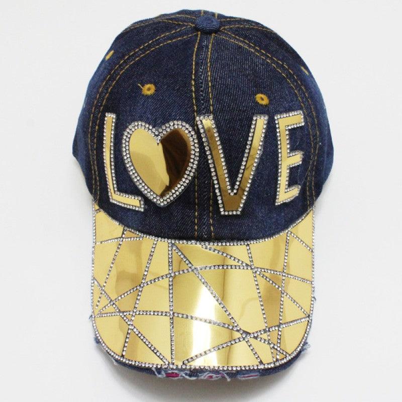 Denim "LOVE" Hat - Mint Leafe Boutique 