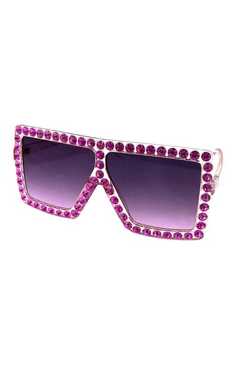 Shaunie Oversize Rhinestone Sunglasses - Mint Leafe Boutique 