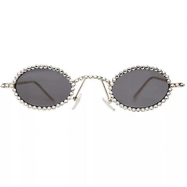 Rhinestone Round Metal Sunglasses - Mint Leafe Boutique 