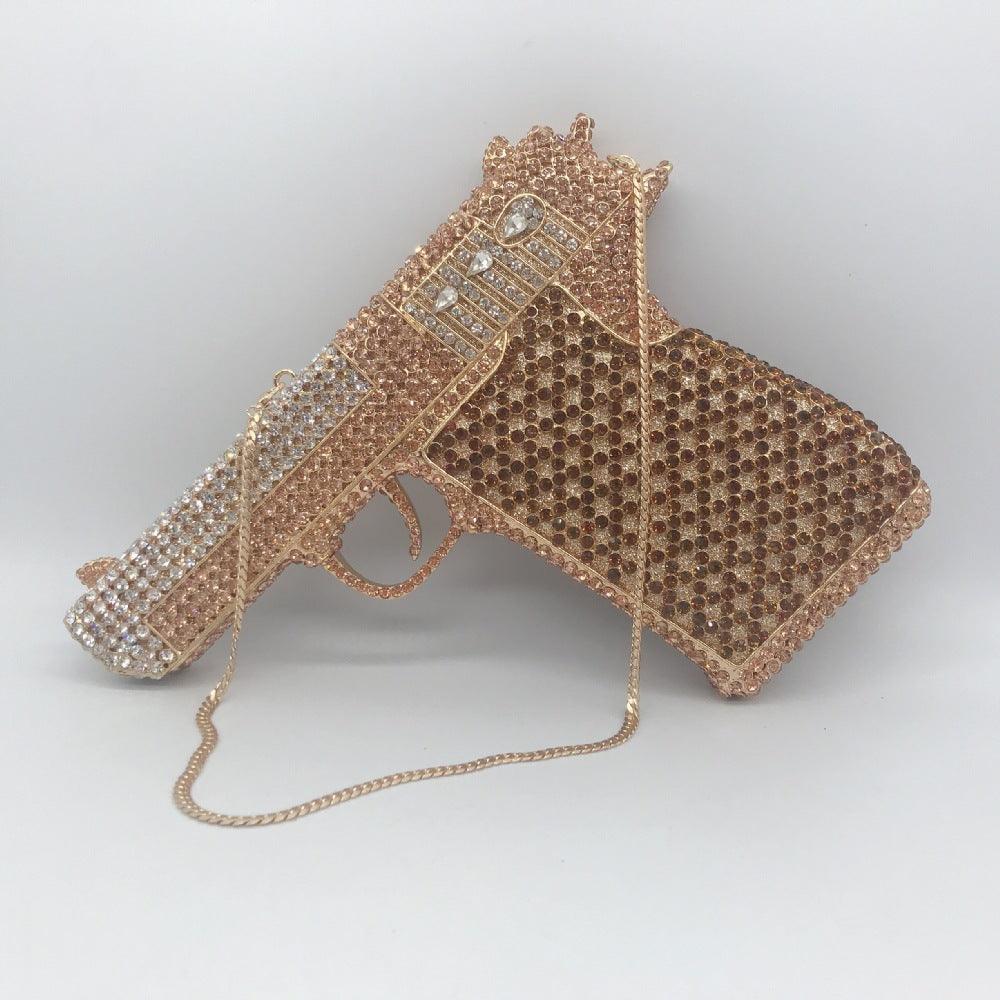Rhinestone Gun Style Handbag - Mint Leafe Boutique 
