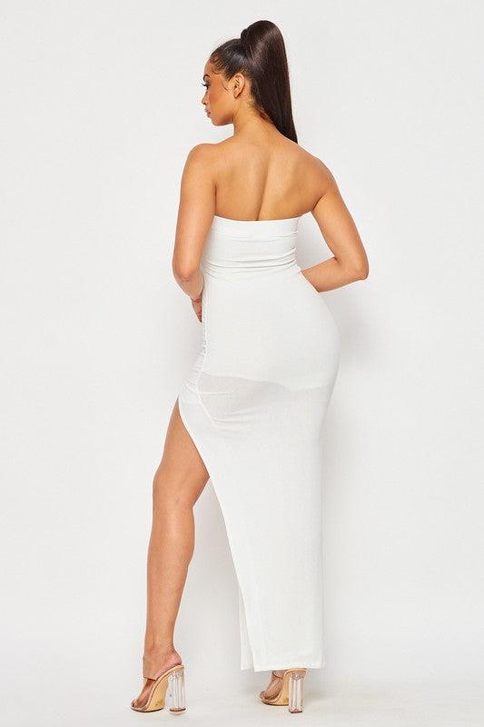 "Keeping You Close" Strapless Tube Dress - Mint Leafe Boutique 
